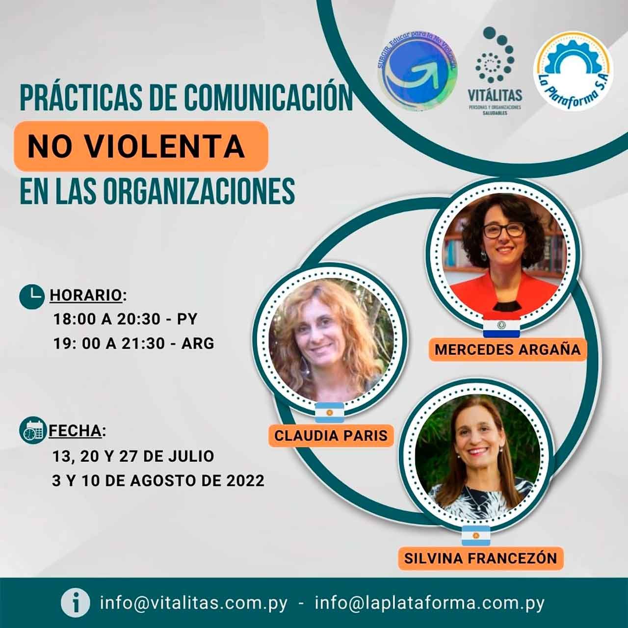 Prácticas de Comunicación No Violenta en las organizaciones (8 horas)